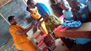 sanitary pads distribution going on