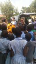On our arrival at Namungona primary school.