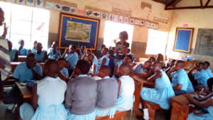 staff training girls in hygiene
