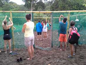 Volunteers working with the community in Drake Bay