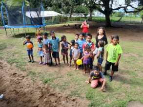 Children playing educational games