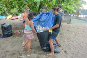 Picking up all that trash that tides bring us.