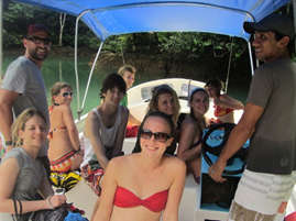 Volunteers enjoying a day off at Cano Island