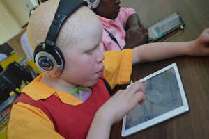 Students using iPads