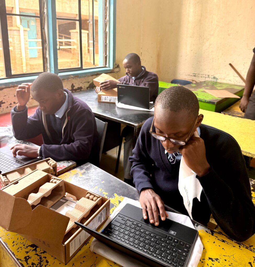 A picture of learners using Chromebooks