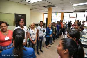 Women paying attention to the Executive Director