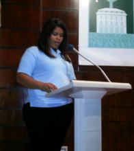 Giving her testimony as the group's spokeswoman