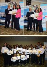 Receiving the certificates.