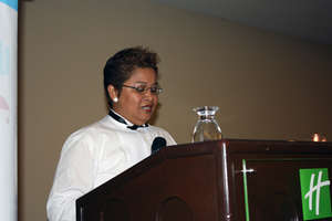 Xiomara Gonzalez gives a speech full of gratitude.