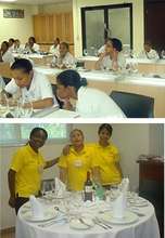 Learning how to set a table at a Hotel Event