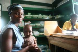 Mother and Baby in Well-Baby Clinic