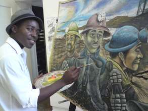 Simphiwe and his work in progress