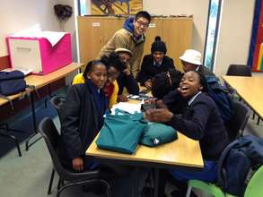 Our founder Tim with students in Masiphumelele