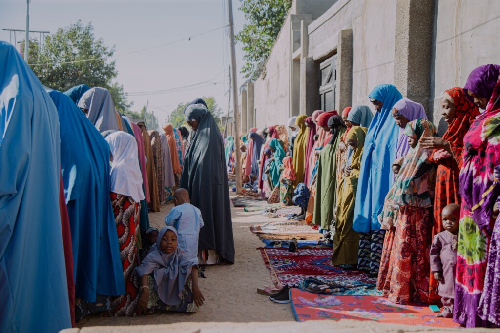 Women during Ramadan prayer in Kano