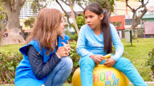Girls learning to share and listen to each other