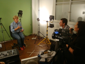 TV Channel interviews one of the deaf grandmothers