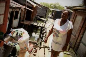 Woman in the stilt-house community in Buenaventura