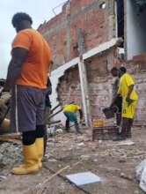 Cleaning up the earthquake damage