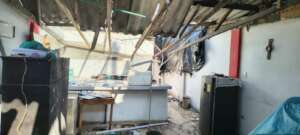 Earthquake damage inside a home in Buenaventura