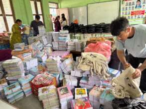 School materials at the school