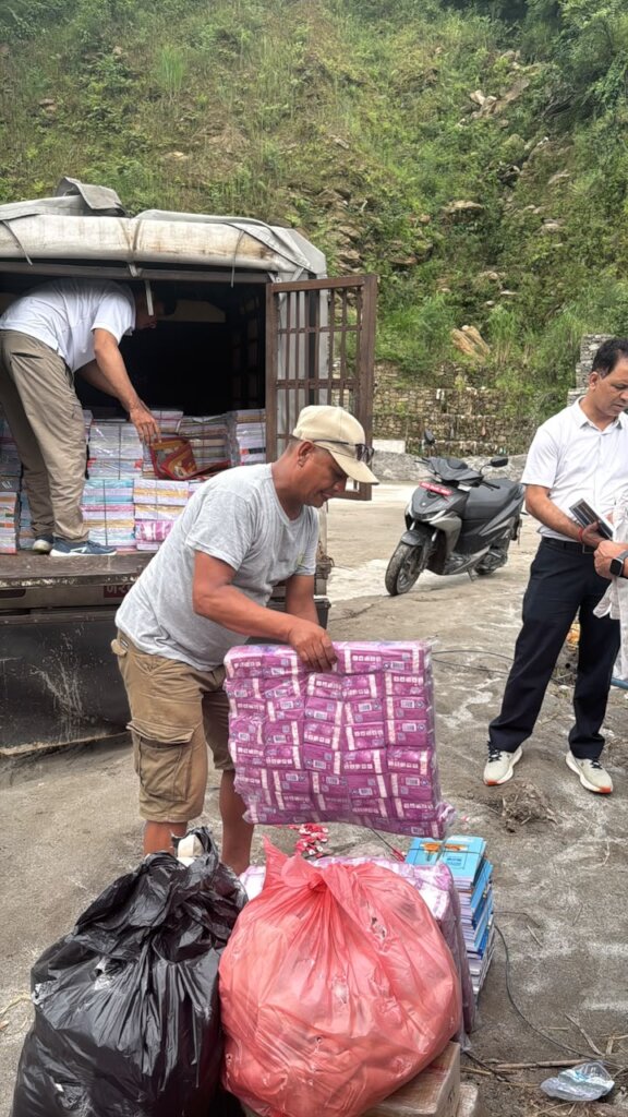 sanitary items were delivered
