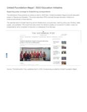 UFN Education Project in The Kathmandu Post