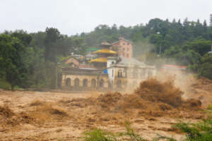 Flooding in Kathmandu, central Nepal