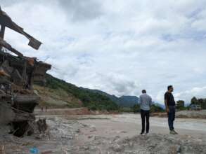 Disaster responders survey damage