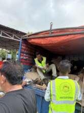 Kitchen utensils distributed in a holdign shelter