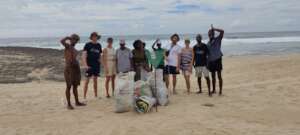 Beach cleanup with local stakeholders