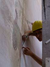 Volunteer records historic wall painting