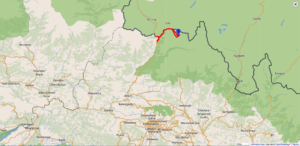Map of route of flash foods