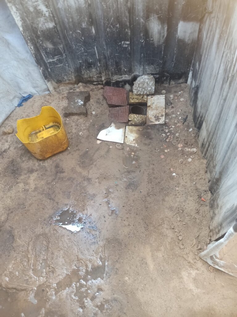 Bathroom of Displaced Family in Gaza