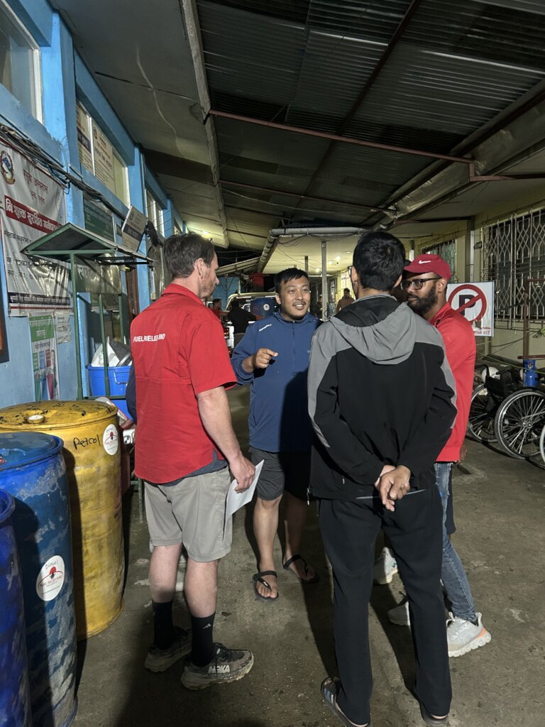 Fuel relief giving fuel to Dhunche hospital