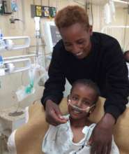Muchi with mom after surgery