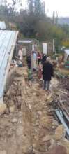 Houses destroyed by the floods