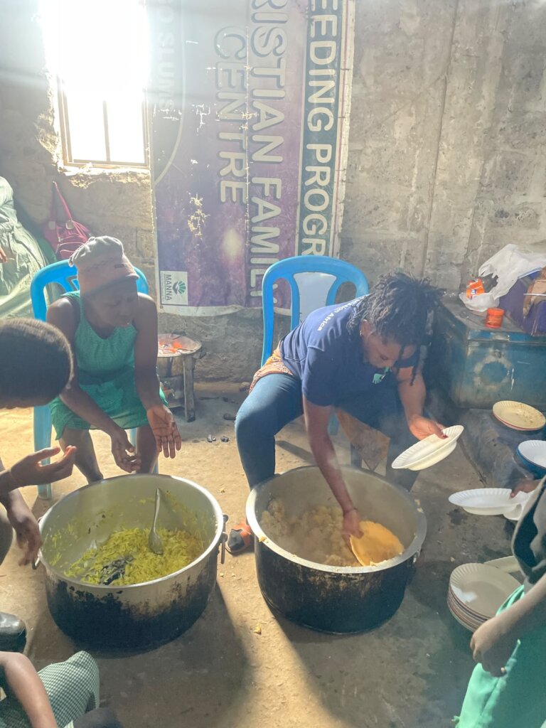 Meal preparation in ongoing school feeding project
