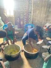 Meal preparation in ongoing school feeding project