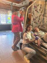 Architect patient receiving home care from team