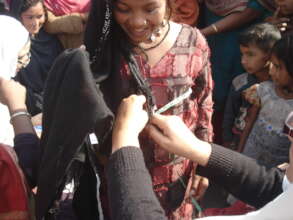 measurement taking by team member