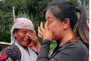 Sanam from Small World comforts survivors