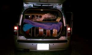Joan is driving the guitars to their new home