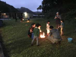 Children prepared fireworks