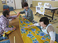 Sewing Kimonos at a Community Cafe