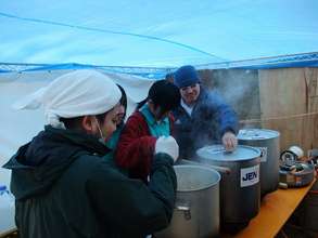 Soup Kitchen at a school in Sendai City