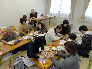 Hand craft workshop at temporary house.