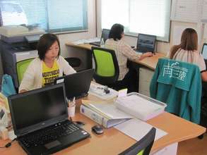 Udatsu Fishing Cooperative employees in new office