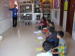 A lesson in Cambodian Children's House of Peace