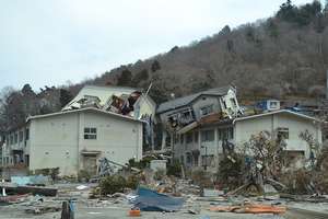 Houses are piled on top of each other