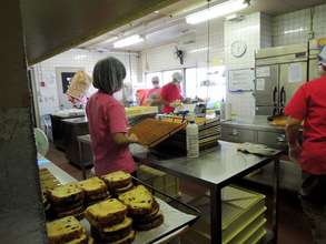 Facility users baking bread